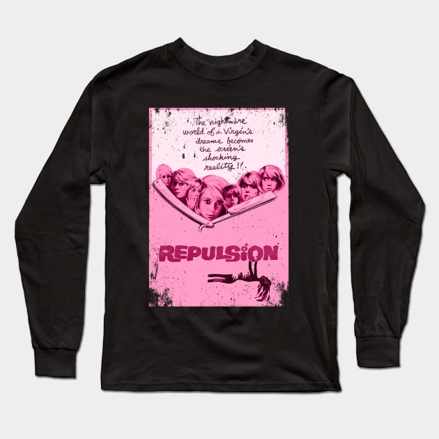 Catherine Deneuve's Haunting Descent - Repulsions Movie Tee Long Sleeve T-Shirt by Camping Addict